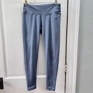 Adidas climalite floral dusty blue grey leggings women's medium inseam of 31